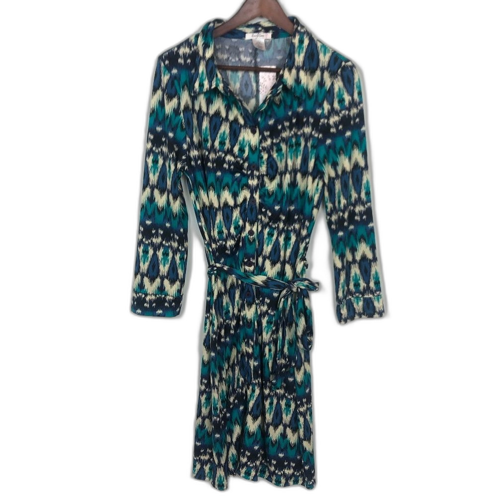 NWT Everly Grey Lucy Ikat Blue Maternity Dress
